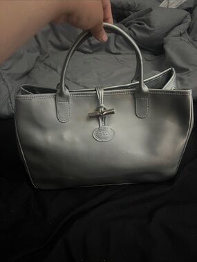 Longchamp Silver Tote Bag- Free when purchased with another Longchamp Bag